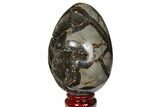 Septarian Dragon Egg Geode - Black Crystals #120903-1